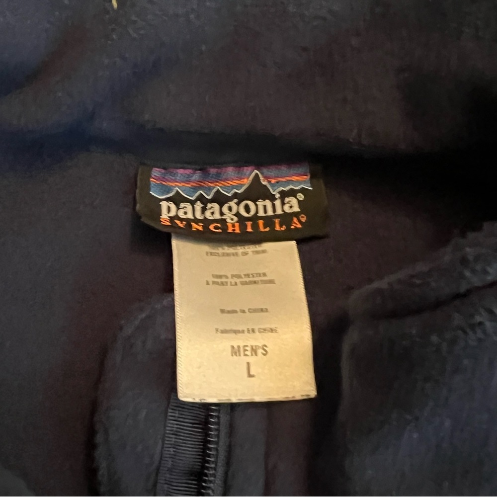 Patagonia Synchilla Full Zip Fleece Large Jacket Navy W/ Keeneland Embroidery - Picture 7 of 7